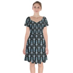 Seamless Pattern Background Short Sleeve Bardot Dress by Nexatart