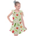 Seamless Pattern With Vegetables  Delicious Vegetables Kids  Tie Up Tunic Dress View1