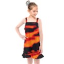 Red  Waves Abstract Series No13 Kids  Overall Dress View1