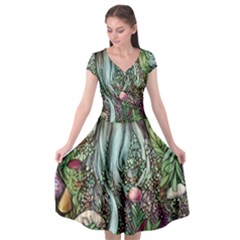 Craft Mushroom Cap Sleeve Wrap Front Dress by GardenOfOphir