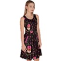 Donuts Black & Pink Sprinkles Knee Length Skater Dress With PocketsClone View3