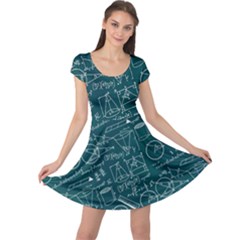 Chemistry Formula Dark Cyan Cap Sleeve Dress by CoolDesigns