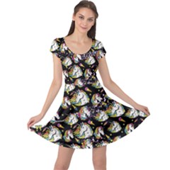 Stars Black Unicorn Ice Cream Cap Sleeve Dress by CoolDesigns