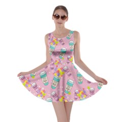 Drink Purple Pink Lollipop Candy Macaroon Cupcake Donut Skater Dress by CoolDesigns