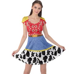 Colorful Jessie Inspired Print Costume Cap Sleeve Dress by CoolDesigns