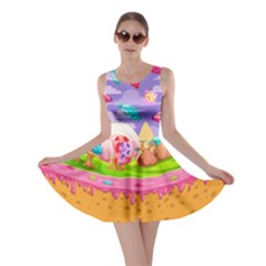 Candyland Pink Lollipop Candy Macaroon Cupcake Donut Skater Dress by CoolDesigns