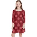 Illustrations Red Abstract Pattern Seamless Texture Kids  Quarter Sleeve Skater Dress View1